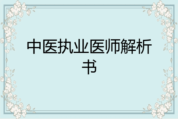 中医执业医师解析书