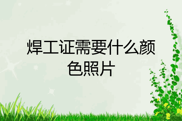 焊工证需要什么颜色照片