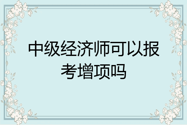 中级经济师可以报考增项吗