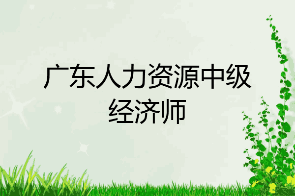 广东人力资源中级经济师