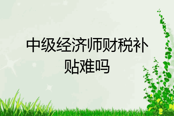 中级经济师财税补贴难吗