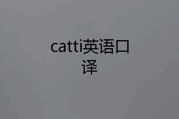catti英语口译