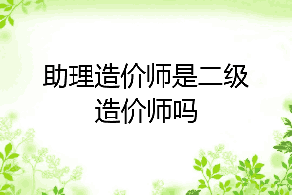 助理造价师是二级造价师吗