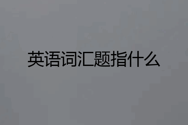 英语词汇题指什么