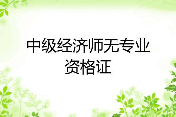 中级经济师无专业资格证