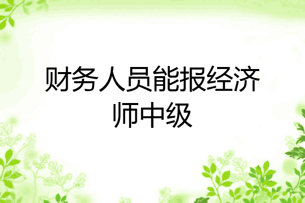 财务人员能报经济师中级