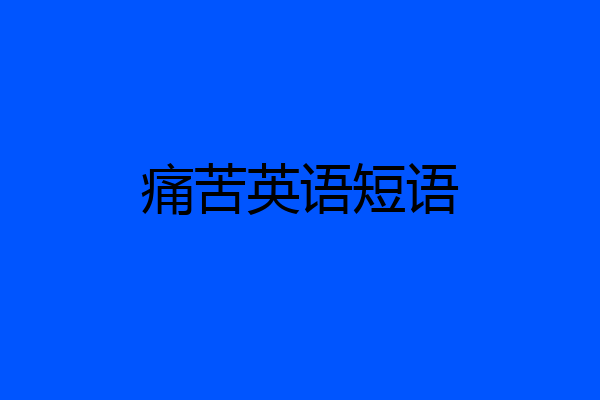痛苦英语短语