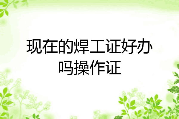 现在的焊工证好办吗操作证