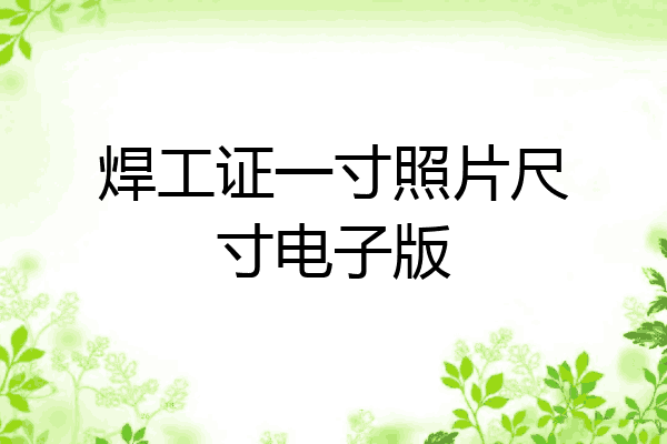 焊工证一寸照片尺寸电子版
