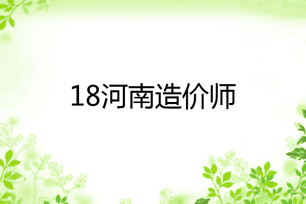 18河南造价师