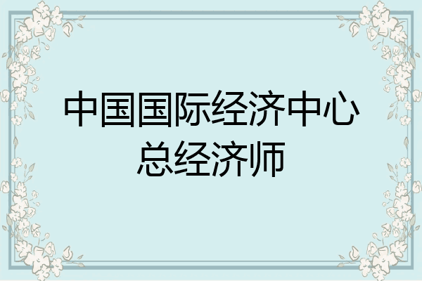 中国国际经济中心总经济师