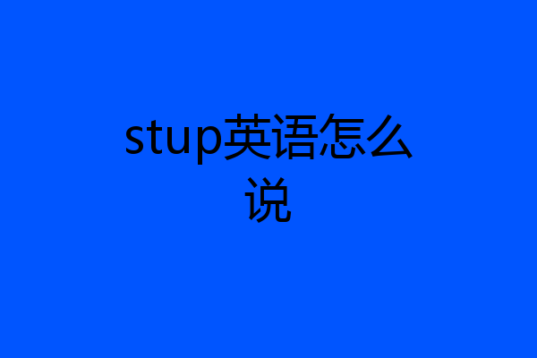 stup英语怎么说