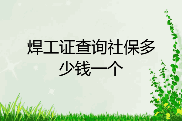 焊工证查询社保多少钱一个
