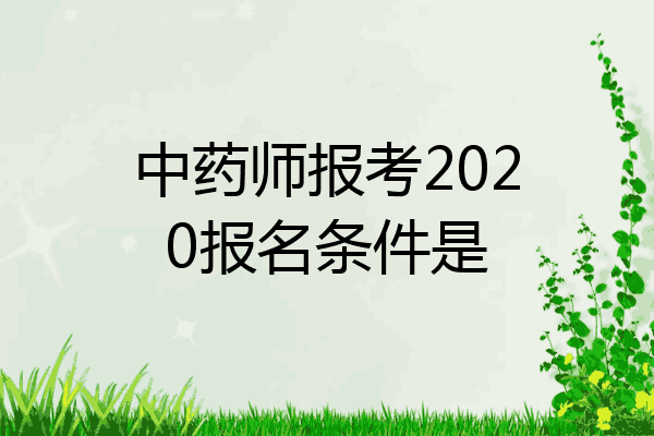 中药师报考2020报名条件是