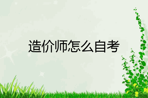 造价师怎么自考