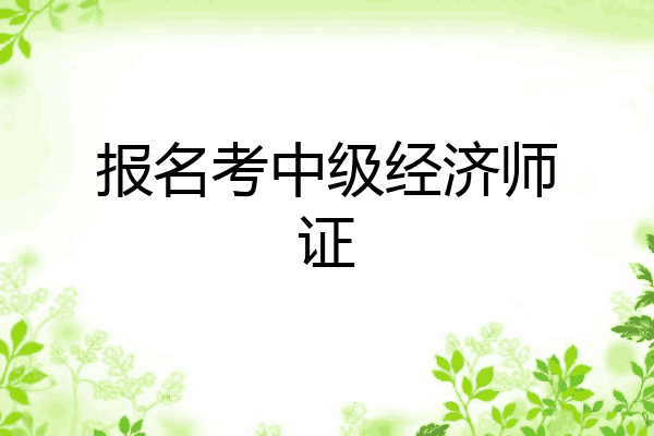 报名考中级经济师证