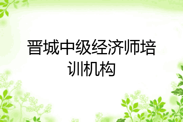 晋城中级经济师培训机构