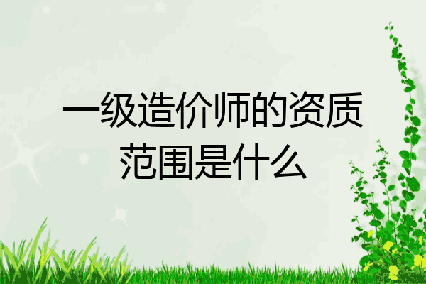 一级造价师的资质范围是什么