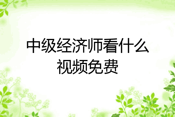 中级经济师看什么视频免费