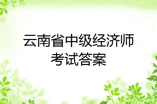 云南省中级经济师考试答案