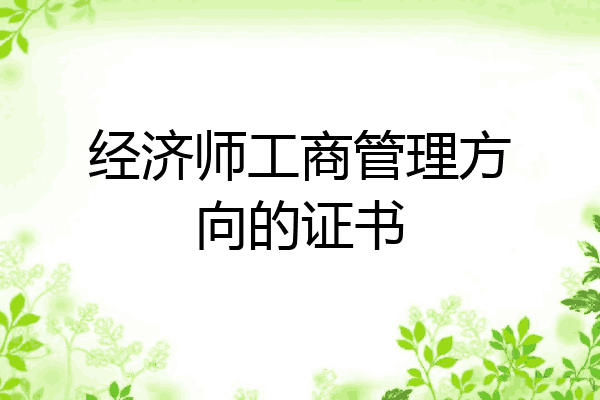 经济师工商管理方向的证书