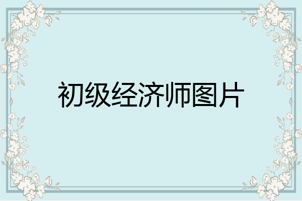 初级经济师图片