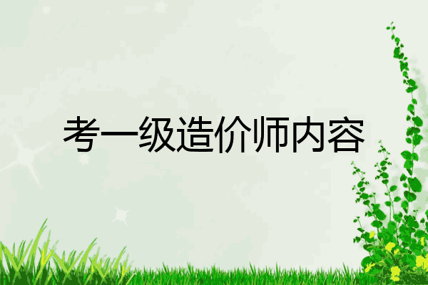 考一级造价师内容