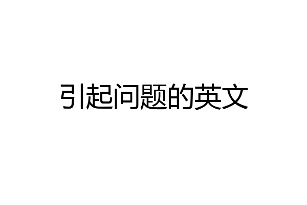 引起问题的英文