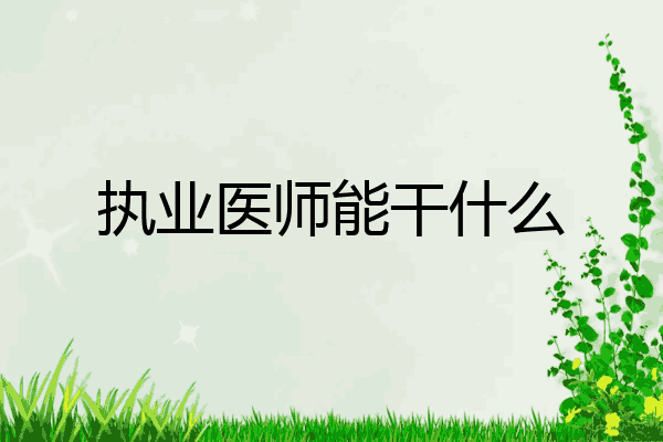 执业医师能干什么