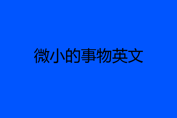 微小的事物英文