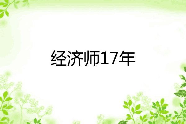 经济师17年