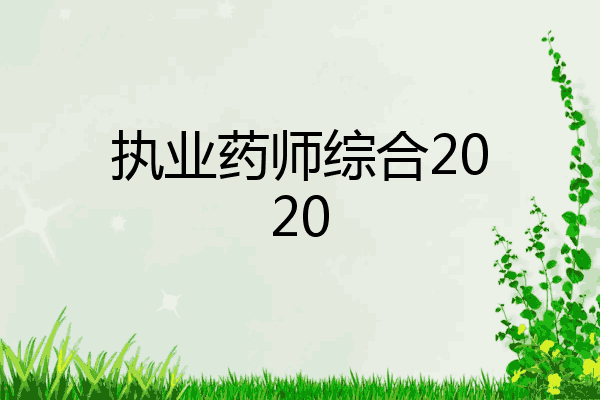执业药师综合2020