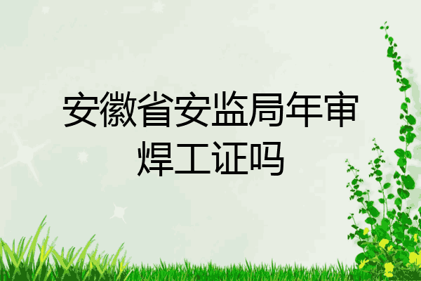 安徽省安监局年审焊工证吗