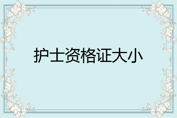 护士资格证大小