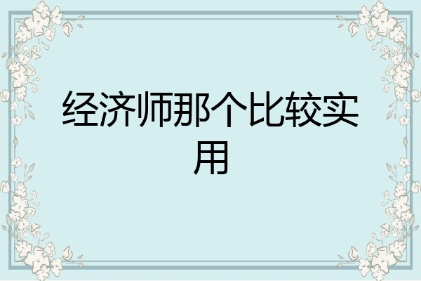 经济师那个比较实用