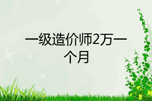 一级造价师2万一个月