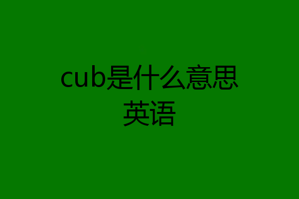 cub是什么意思英语