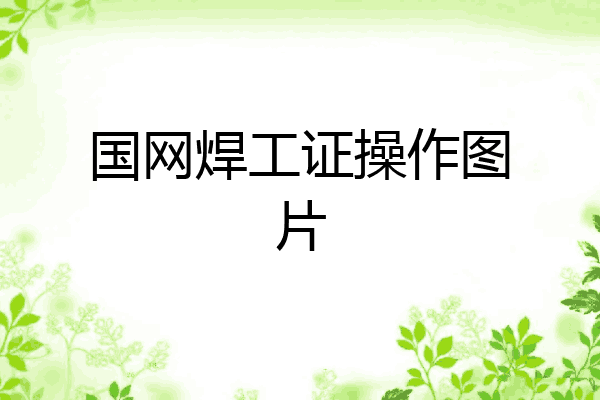 国网焊工证操作图片
