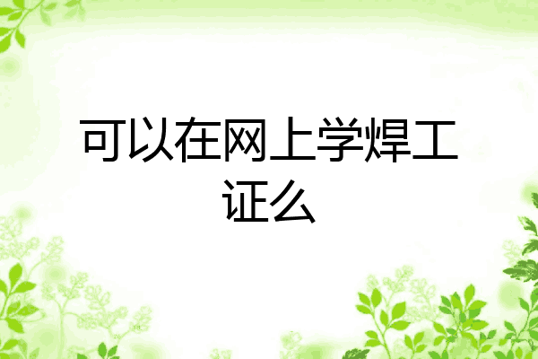 可以在网上学焊工证么