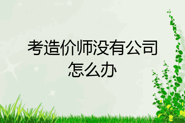 考造价师没有公司怎么办