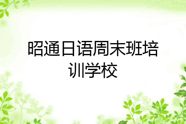 昭通日语周末班培训学校