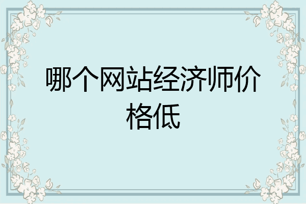 哪个网站经济师价格低