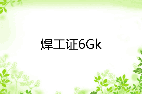 焊工证6Gk