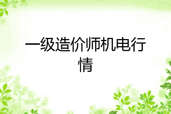 一级造价师机电行情