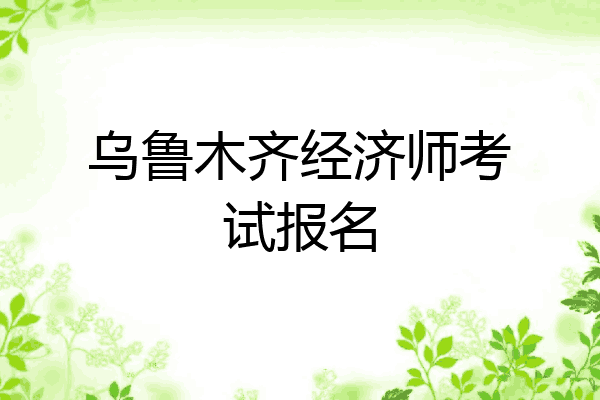 乌鲁木齐经济师考试报名