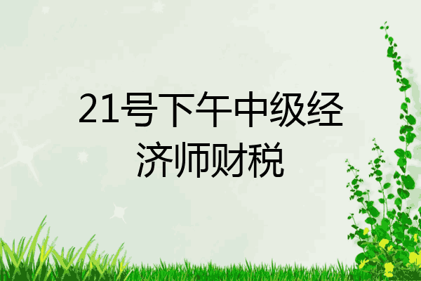 21号下午中级经济师财税