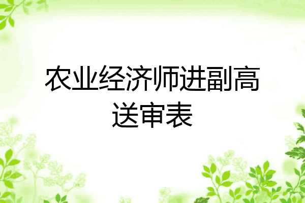 农业经济师进副高送审表