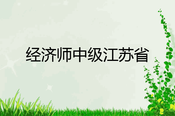 经济师中级江苏省