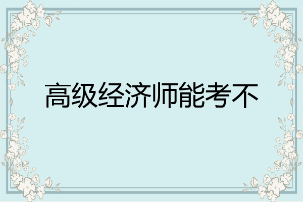 高级经济师能考不