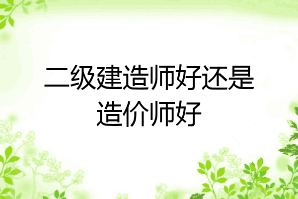 二级建造师好还是造价师好